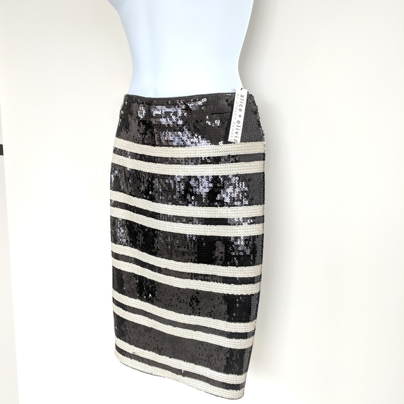 NWT SEQUIN Alice + Olivia sequin pencil skirt - Picture 8 of 8